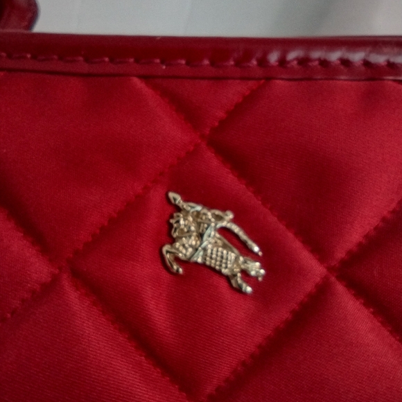 Burberry Red Shoulder Bag Quilted Large Grande Tote Bag Made In Italy Authentic - Picture 4 of 16